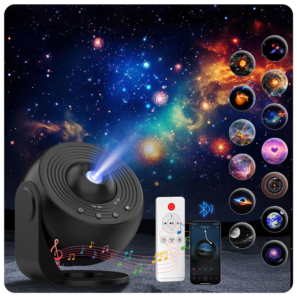 13-in-1 Star Projector Pro 360 Rotating HD Galaxy Projector Pro with Remote Control White Noise Function Bluetooth Speaker