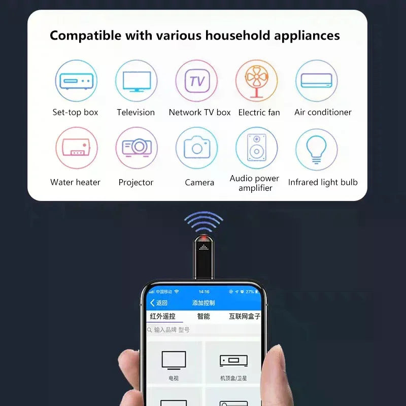 Smart Phone Infrared Transmitter Universal Mini Remote Contr