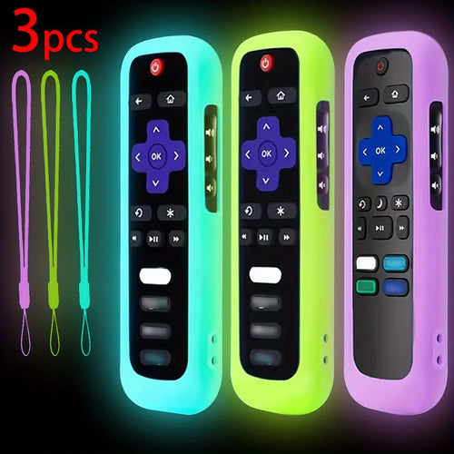 1/2/3 piece set of luminous silicone remote control with rop