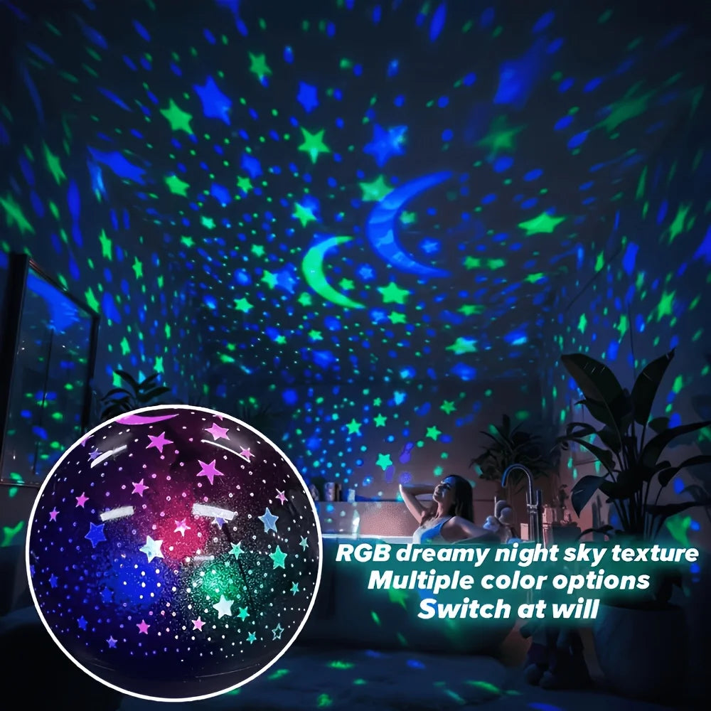 LED Starry Sky Night Lights USB Star Moon Projector Lamp 5V 