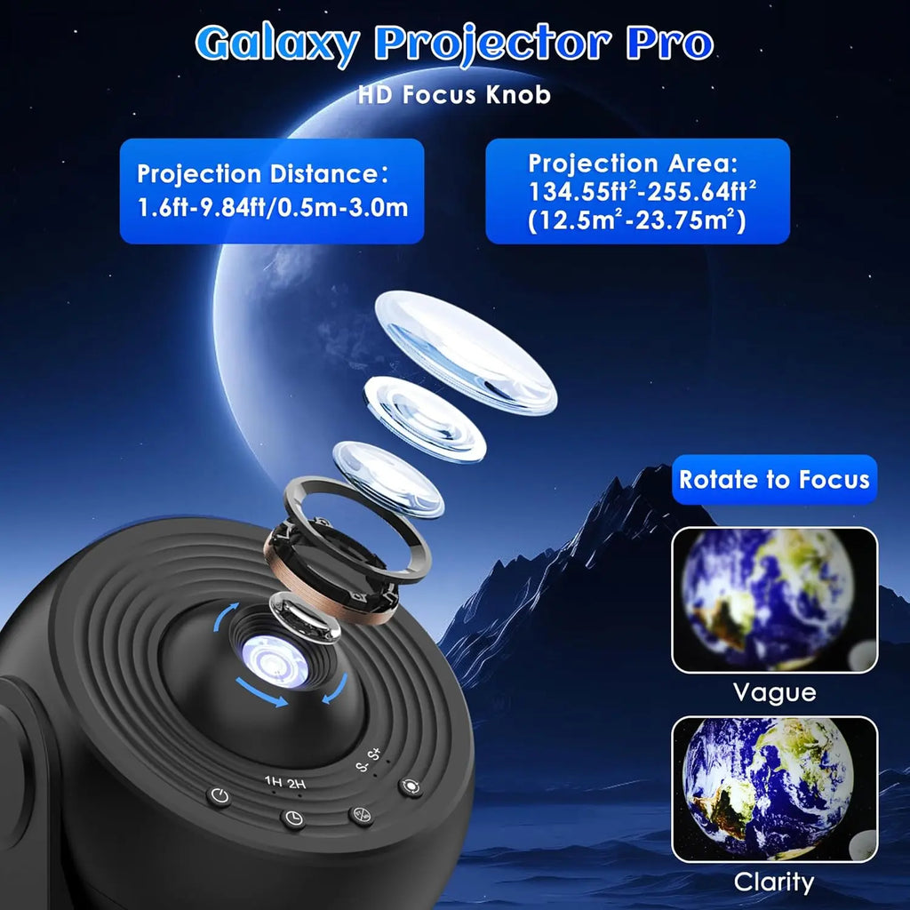 Star Projector Galaxy Pro Night Light 4K HD Lmage Disc Upgra