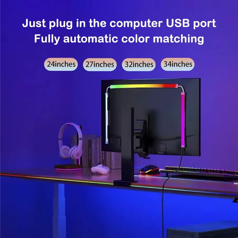 USB Computer Sync Light Strip PC Strip Lights 24 27 32 34 In