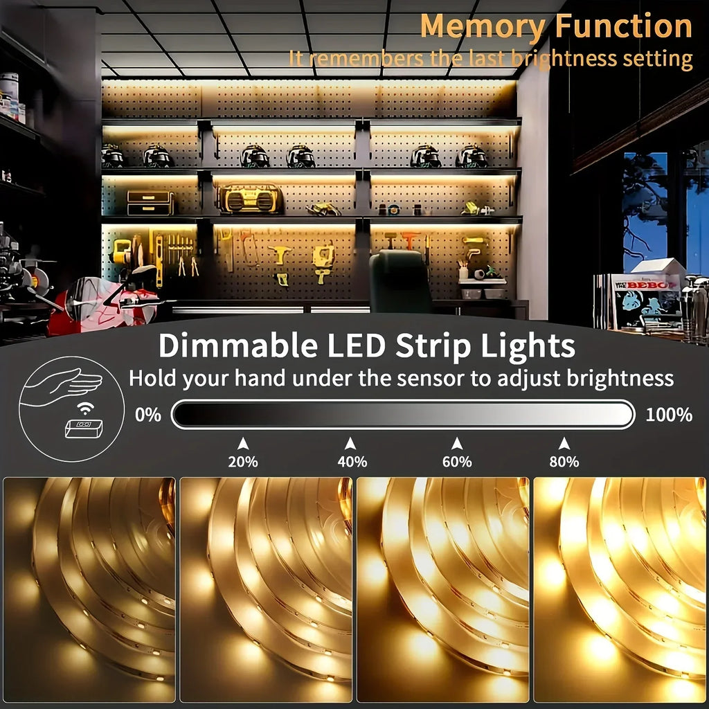 LED Strip Light Hand Sweep Sensor 5V USB 2835 Dimmable Diode