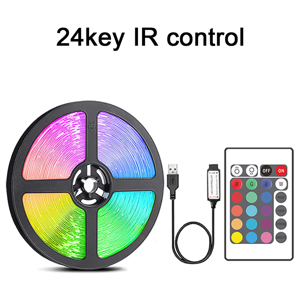 Led Strip Lights with 44 Key Remote Control 1m 5m 10m 20m RGB Tape Led Wall Room for Home Bedroom Party Decor TV Backlight