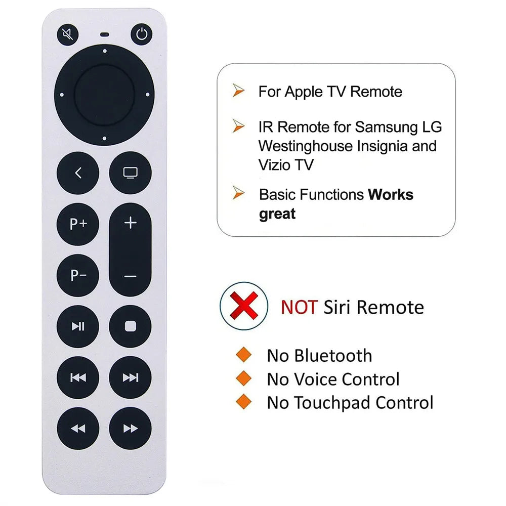 Universal Replacement Remote Control for Apple TV 4K Gen 1 2