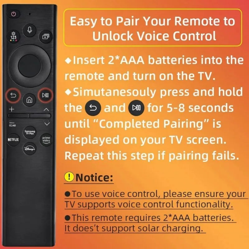 Voice Control Replacement Remote BN59 01385A For Samsung Sma