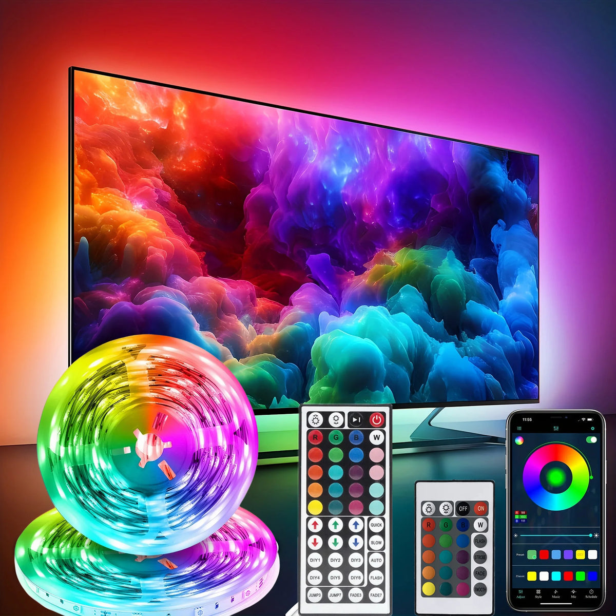Smart LED Gaming Light Strip RGB 5050 USB 5V Music Sync 24/4