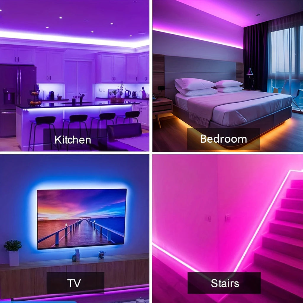 LED Strip Lights 10m 20m 30m Music Sync RGB Led Strip Tape L