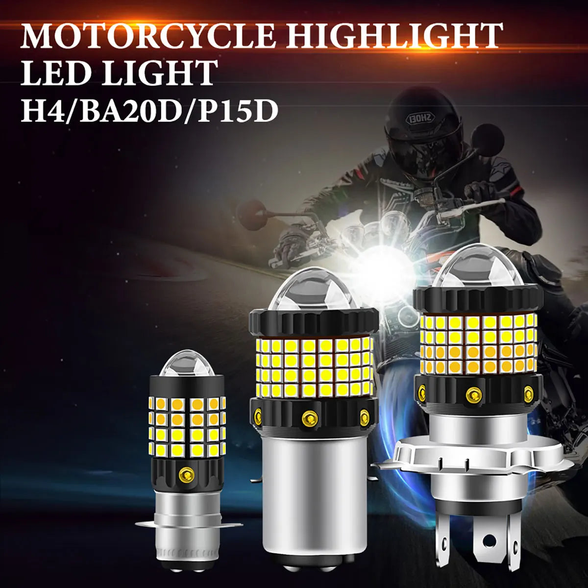 H4 LED P15D BA20D Motorcycle Headlight Bulb CSP Projector Le