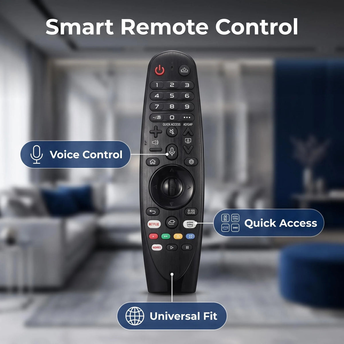 Replacement Remote Compatible For LG 4K OLED LCD UHD TV AKB7