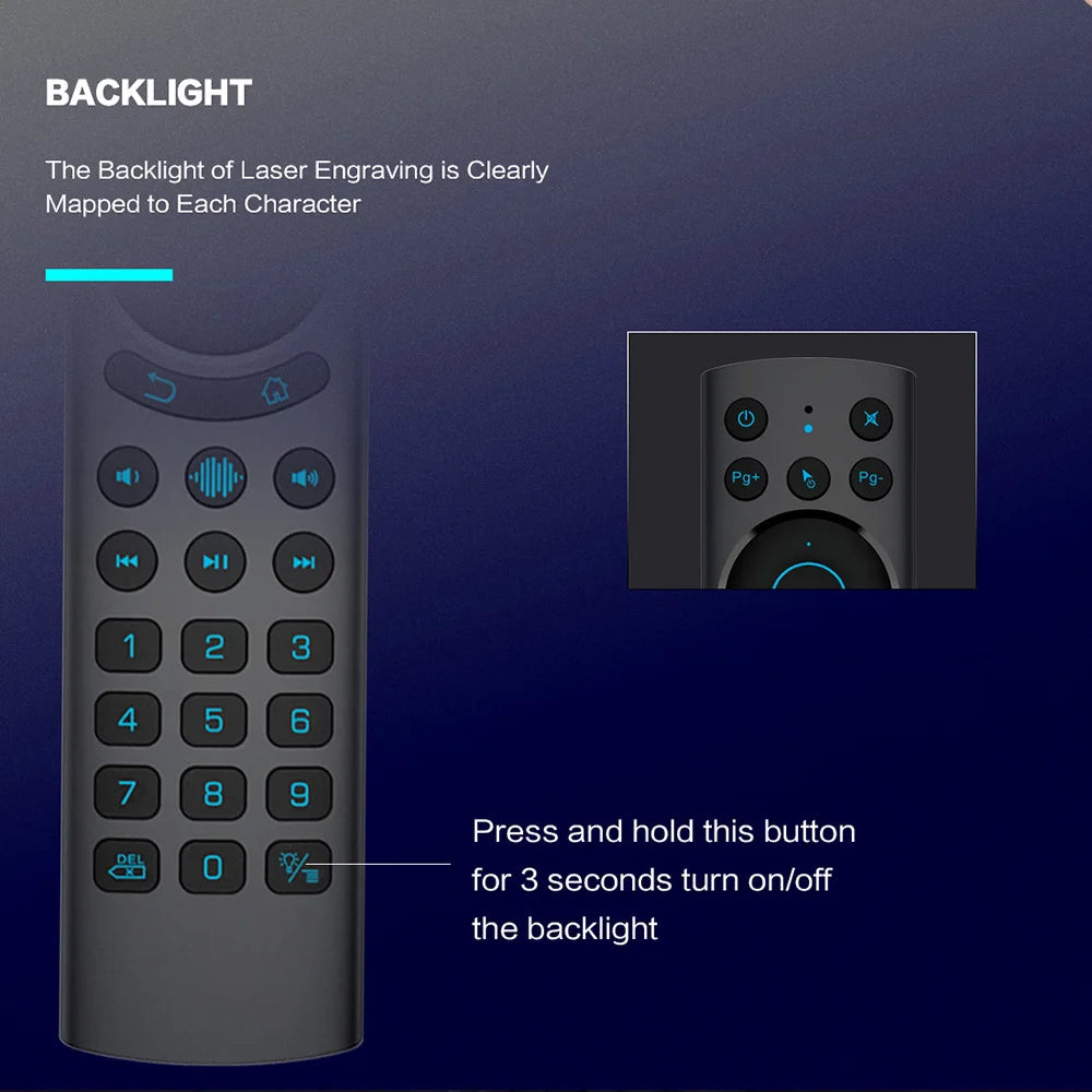 KEBIDUMEI G20S PRO Air Mouse Backlit Light 2.4G BT Wireless 