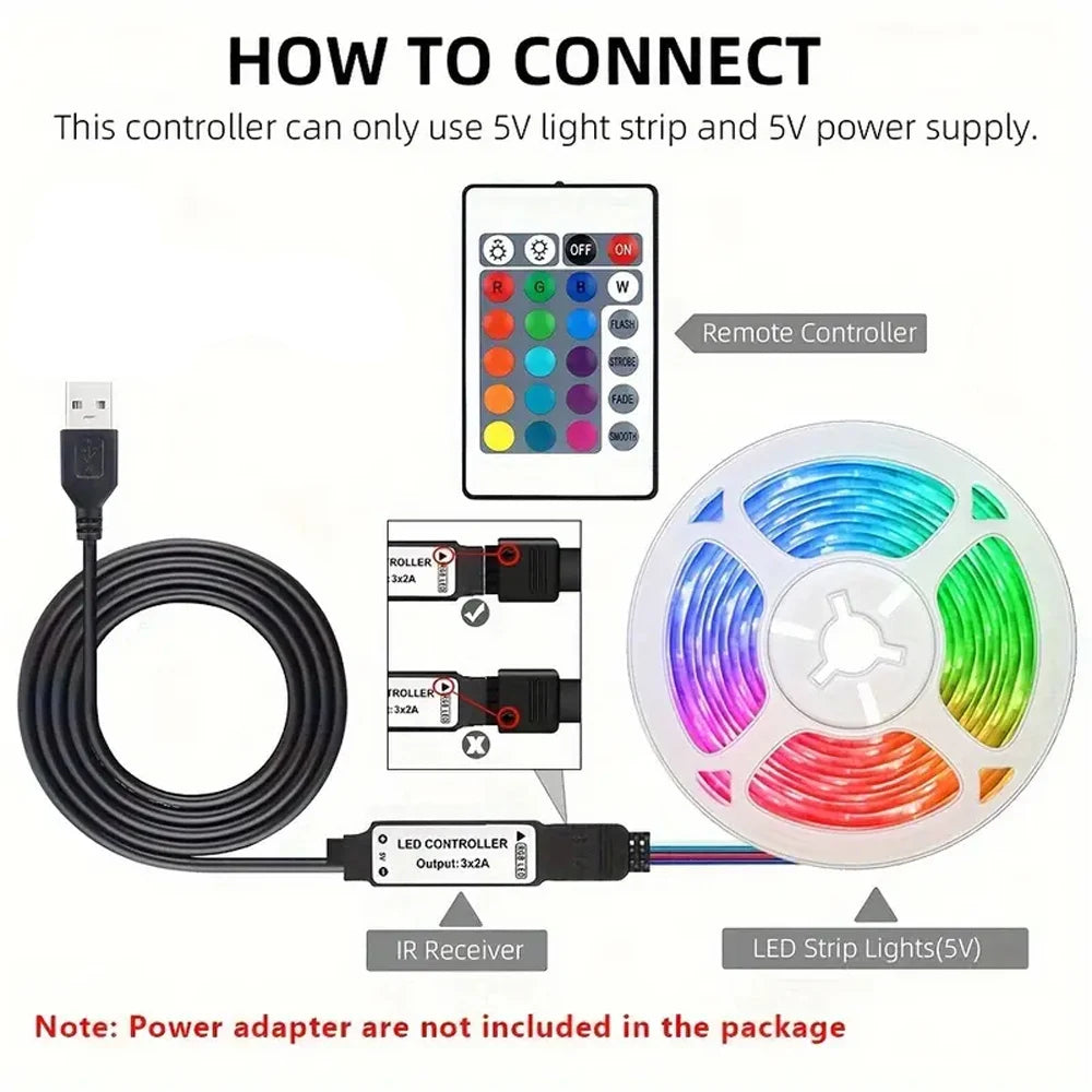 10m 20m Led Strip Lights with 44 Key Remote Control 5050 RGB