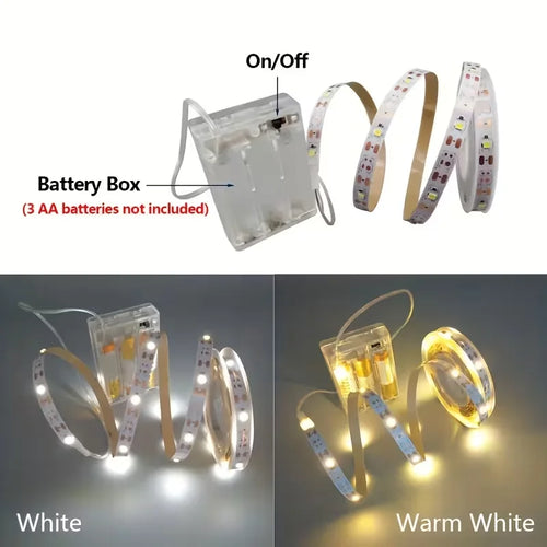 1 Flexible Led Light Strip Low Voltage 5V Battery Box Powere
