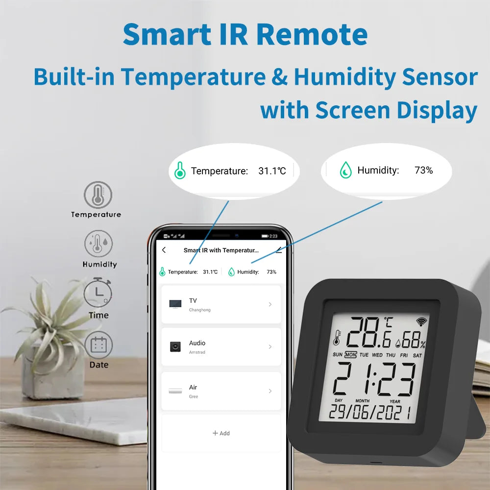 Tuya Smart IR Remote Control WiFi Home Temperature Humidity 