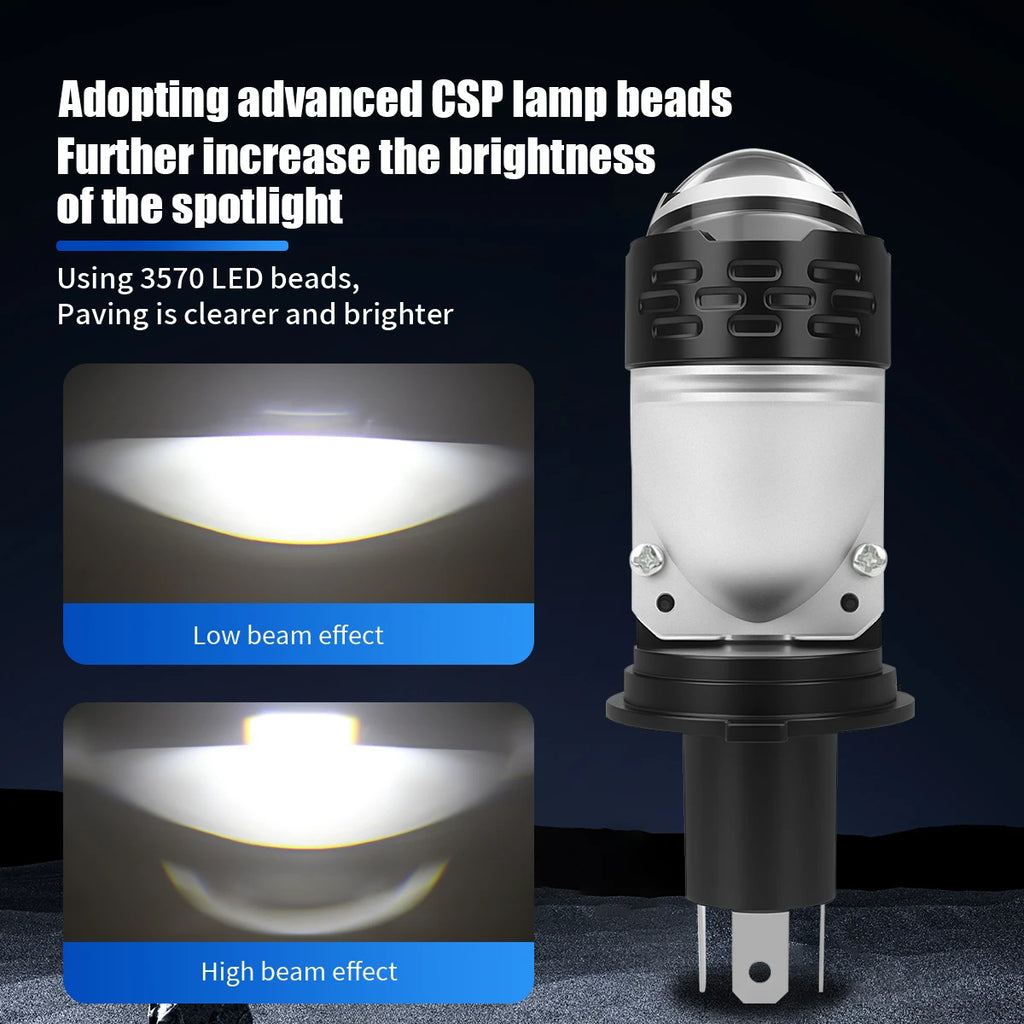 2x H4 LED Motorcycle Headlight Bulbs Super Bright Spotlight 