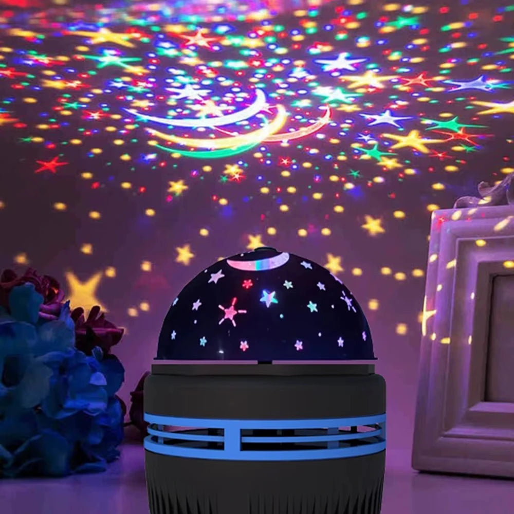 USB Galaxy Projector Aurora RGB 5V Night Lights Auto Rotatin