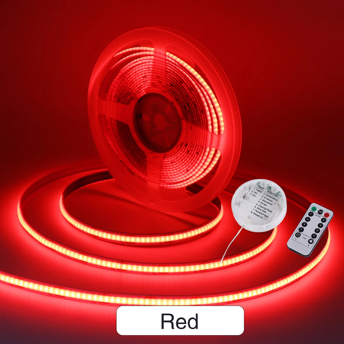 3AA Battery Box 5V COB LED Light Strip With Remote Blue White Yellow Warm Red 8MM PCB Flexible Adhesive Tape Room Kitchen Decor