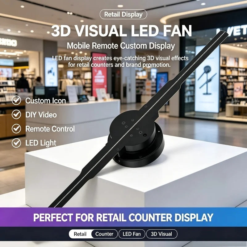 3D Holographic Fan Mobile Remote Control Custom Icon DIY Vid