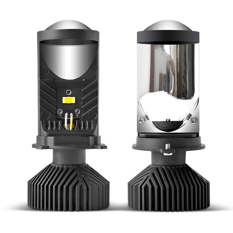 Y6 Turbo Fan H4 LED Headlights Car H4 Mini Projector Lens 60