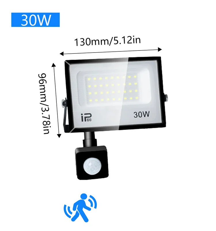 LED Floodlight Motion Sensor AC220V 110V 30W 50W 70W 100W 150W 200W Waterproof Outdoor Projector Exterior Spotlight Outdoor lamp