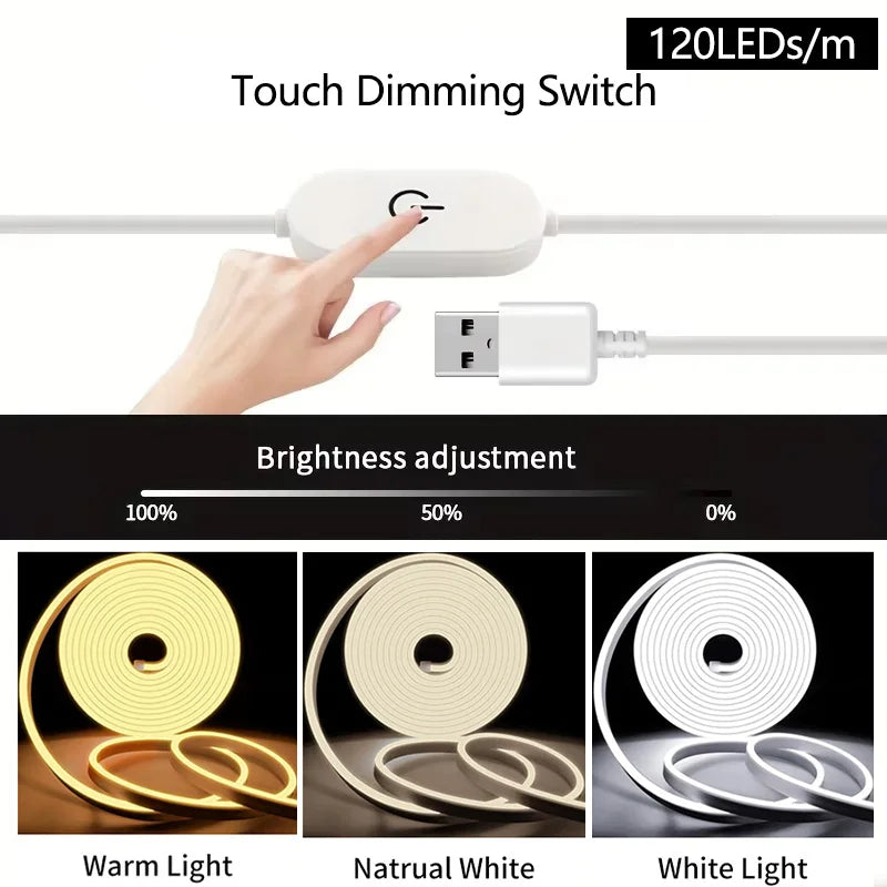 LED Strip Lights 5V USB 1-5M Neon Lights Strip Flexible Wate
