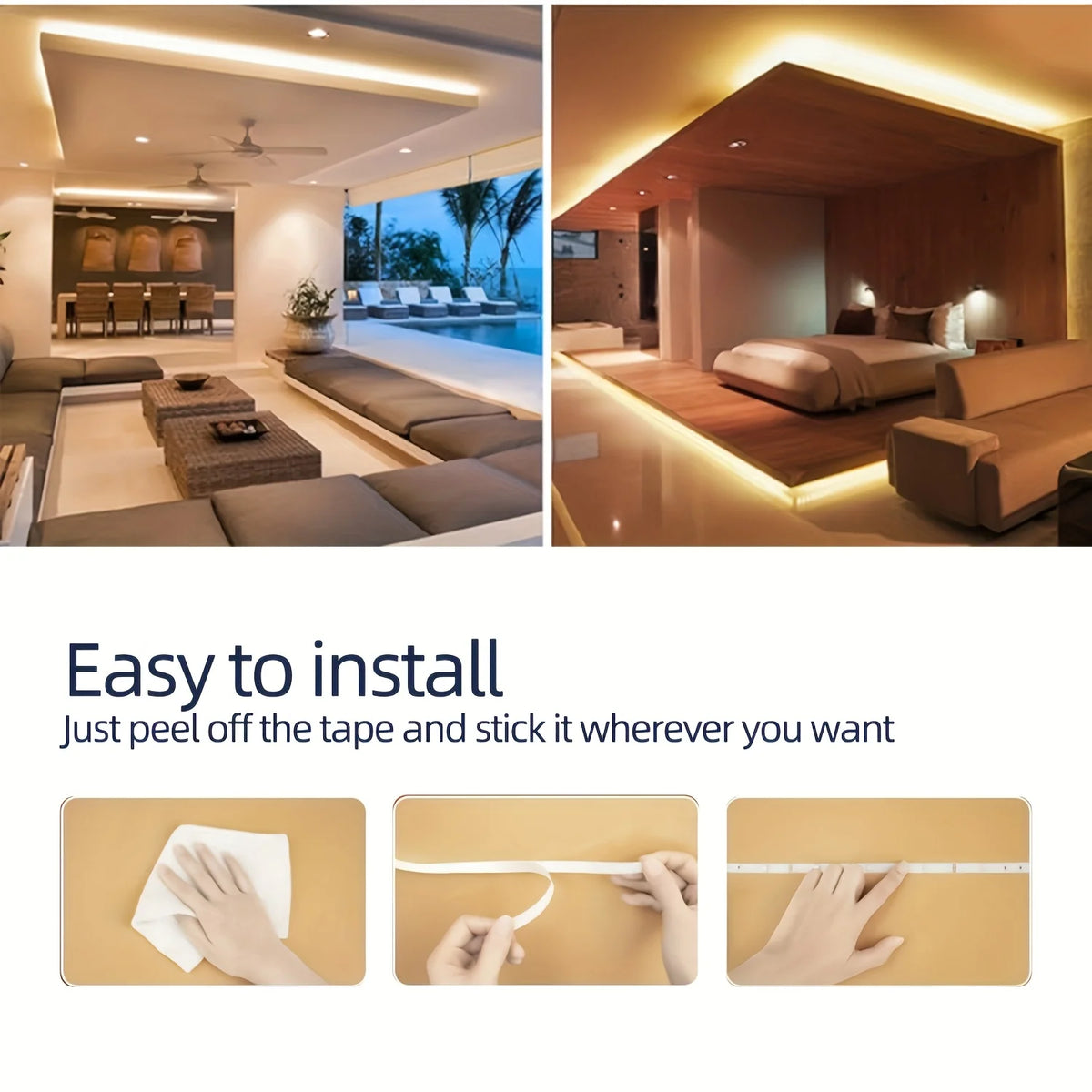 1/2/3/5/10M White LED Light Strips 5V Indoor LED Strip Light