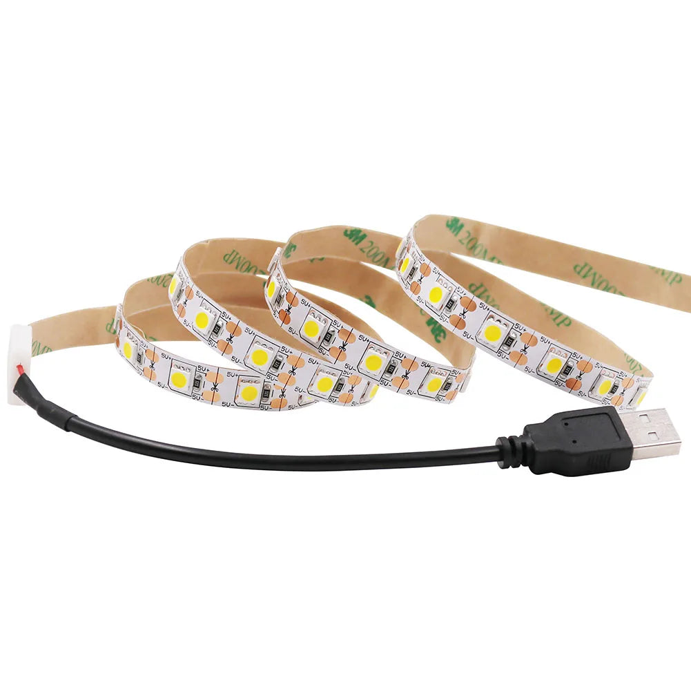 5V USB LED Strip 5050 Cold White/Warm White TV Background Li