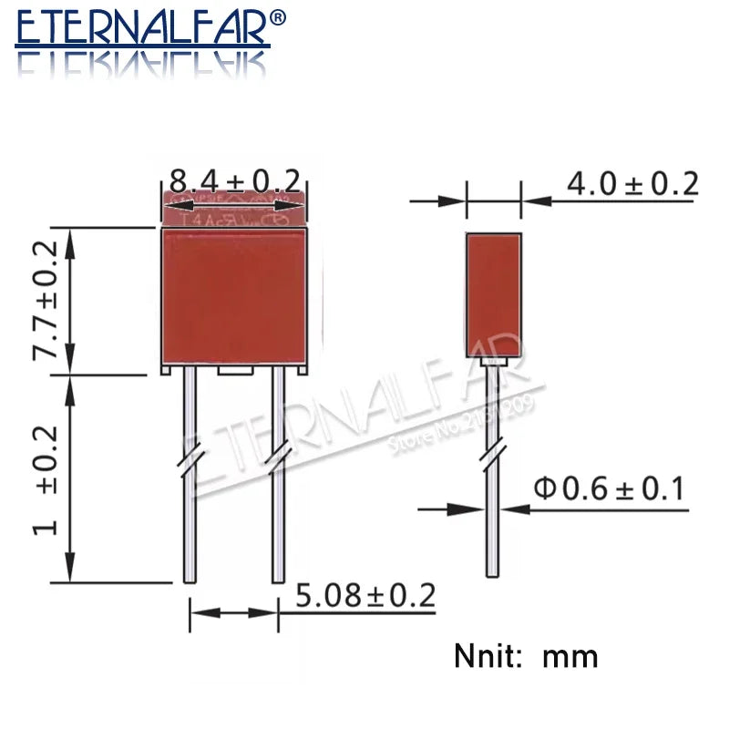 392 Plastic T2A Square Fuse T500MA T1A T2.5A T3.15A T4A T5A 