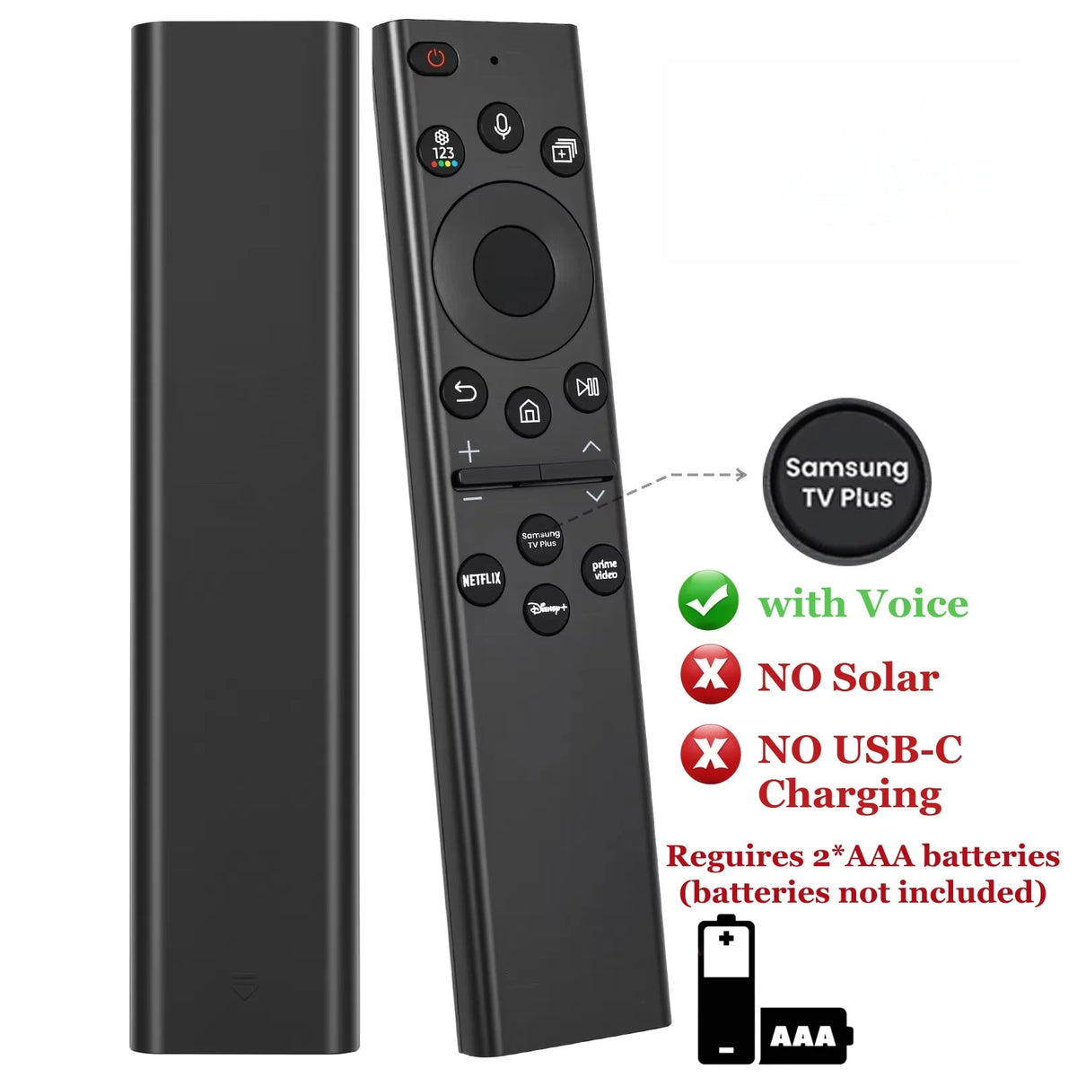 BN59-01385A Solar Voice Remote for Samsung TV Remotes Replacement with Bluetooth Rechargeable Solar Cell Fit for Samsung Remote