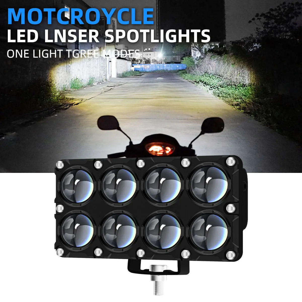 6/8/10 Lens Auxiliary Motorcycle Spotlight Working Fog Light