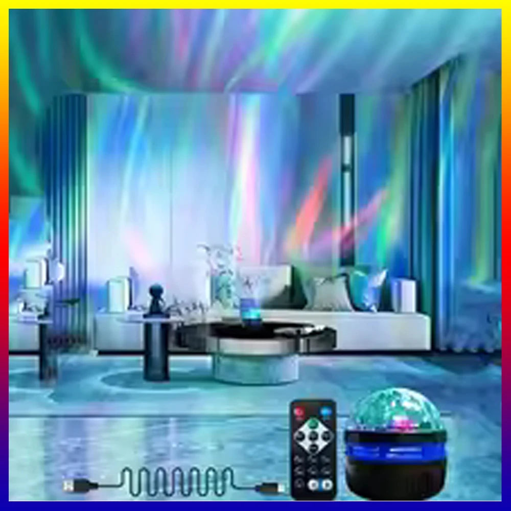 LED Starry Night Sky Projector Aurora USB Remote Control RGB Galaxy Light 7 Modes for Home Bedroom Game Room Party Decoration