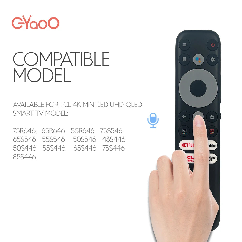 RC902N FMR1 Voice Remote Control Replacement for TCL S546 R6