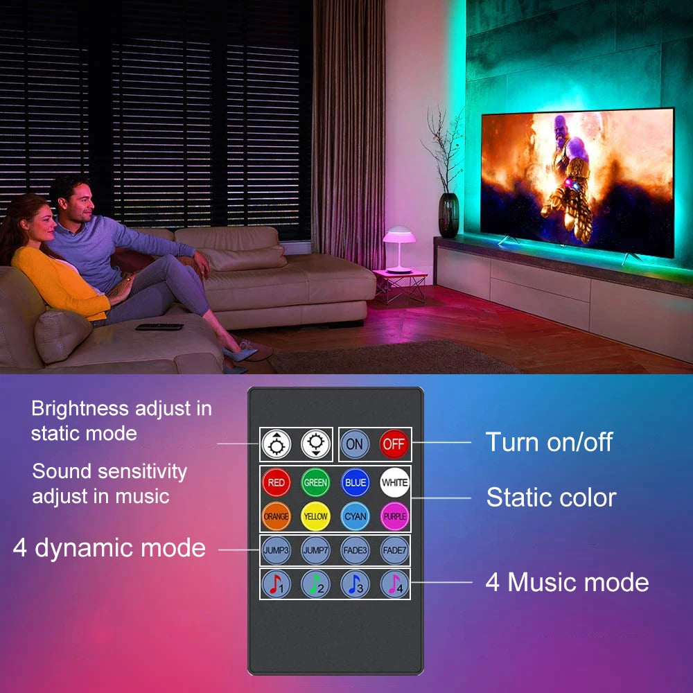 RGB Led Strip Lights Music Sync Led Lights for TV USB 5V Led