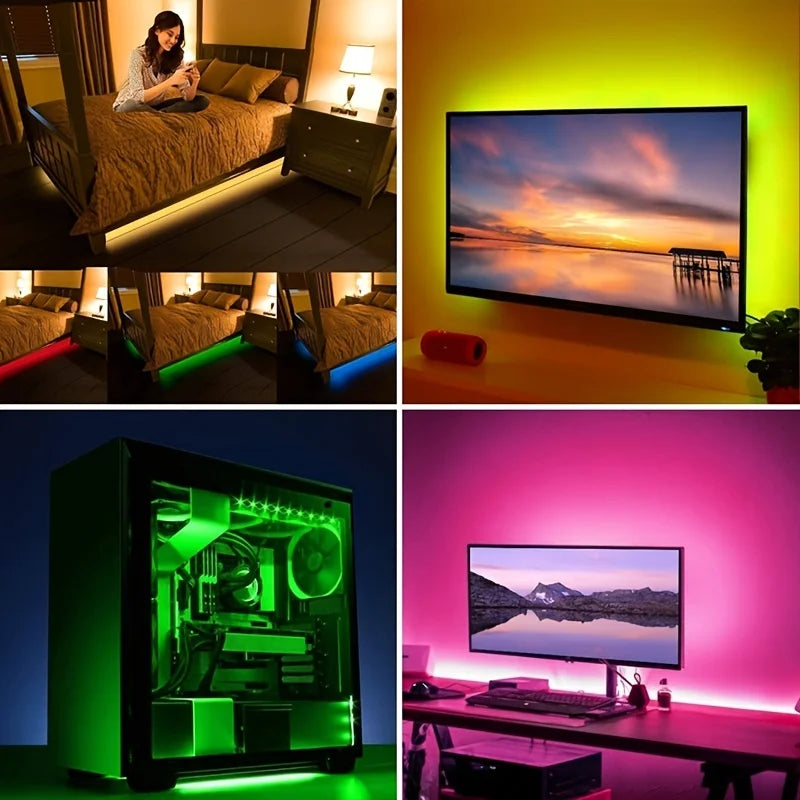 5M Led Light with USB Plug 24 Keys 5050 Multicolor RGB TV Ba