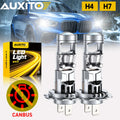 2Pcs AUXITO H4/H7 LED Spotlights Turbo Headlight Canbus Whit