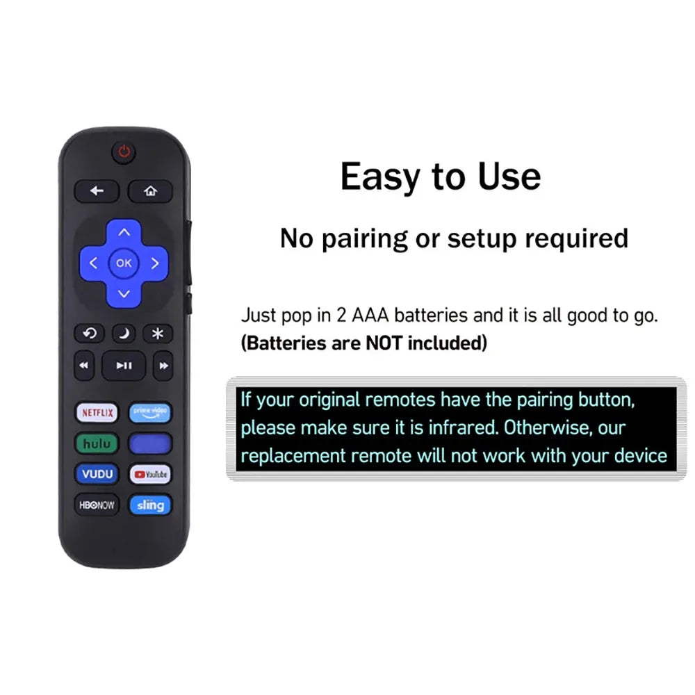 KEBIDU Replacement Remote Control for TCL Roku/Hisense Roku/
