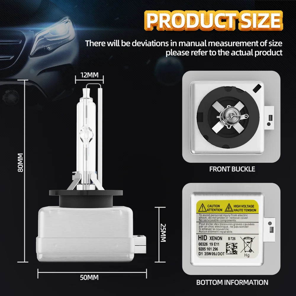 2pcs D1S D2S D3S D4S HID Xenon Headlight Bulb Bi-xenon 6000K White Projector Lens Replacement Lamp With Metal Holder 6000K 8000K