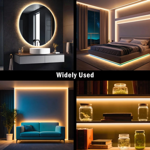 1-50M 220V COB LED Neon Strip Light IP67 Waterproof With Swi