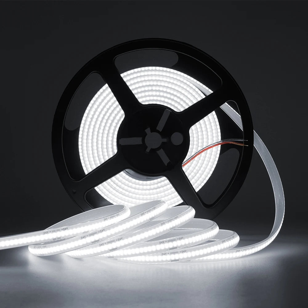 1-20M IP68 Waterproof COB LED Strip 12V 24V 320LEDs/M RA90 Flexible Light Bar Kitchen Home Room Led Ribbon for Outdoor Garden