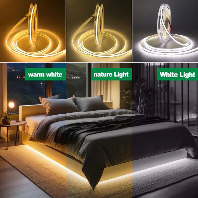 8MM COB Led Strip 5V With Motion Sensor Flexible LED Tape Ba