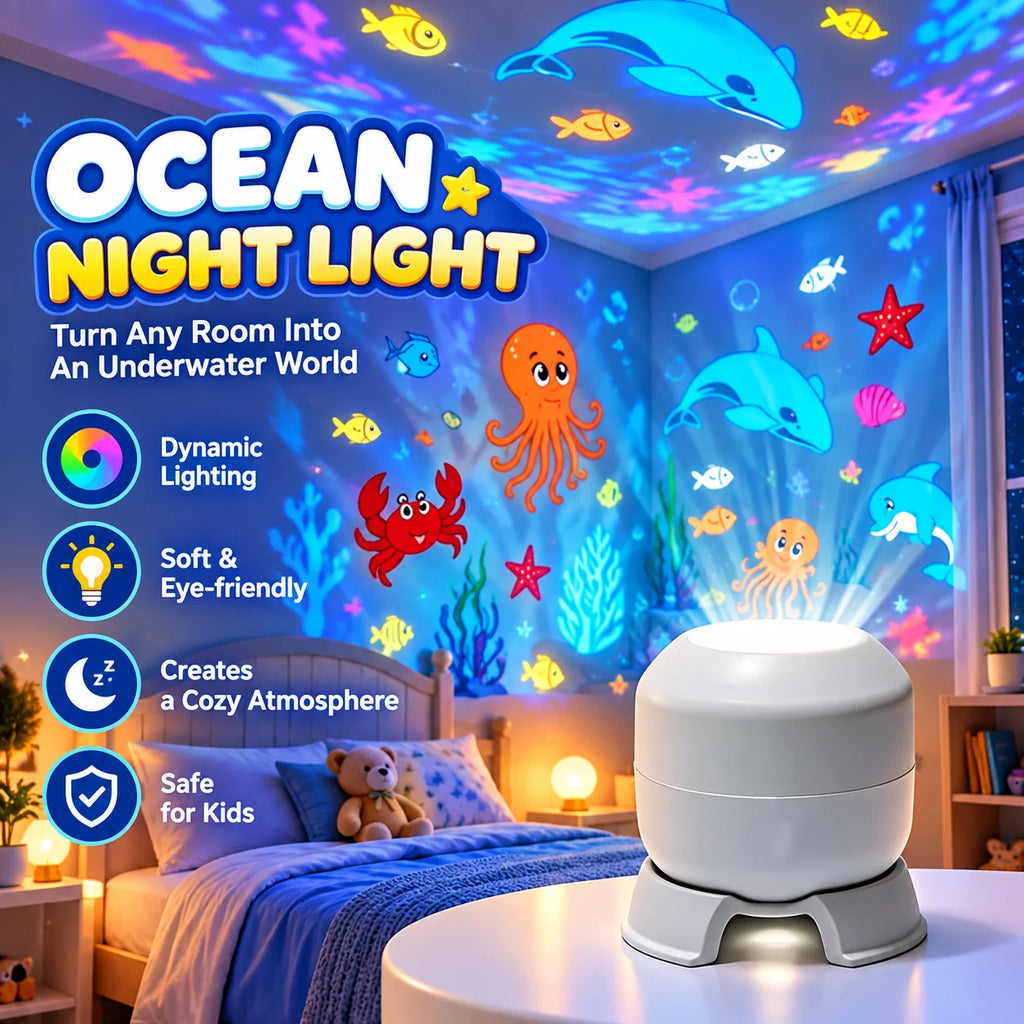 360 Rotating Galaxy Ocean Star Projector Night Light Dynamic
