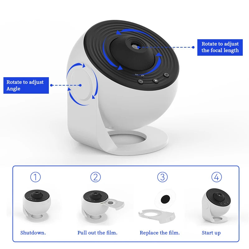 Night Light Galaxy Projector Starry Sky Projector 360 Rotate
