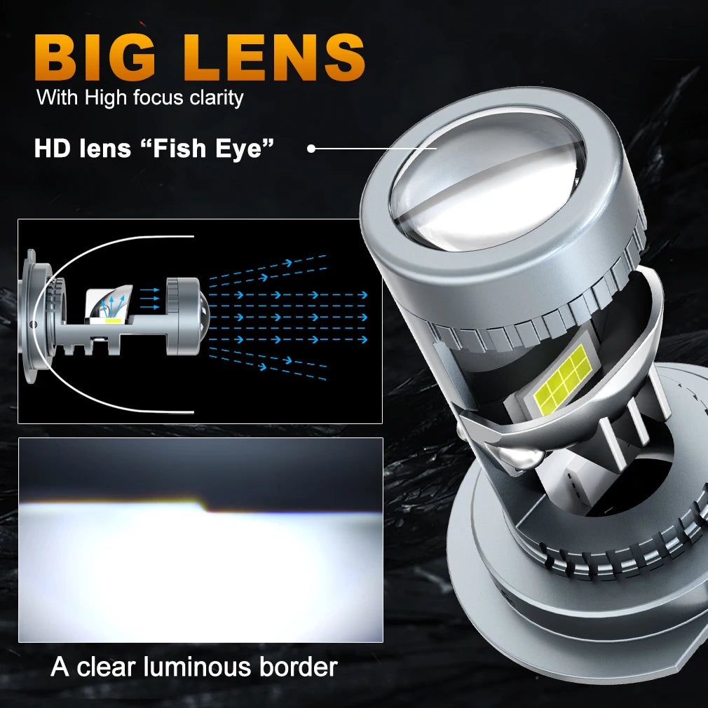 XSTORM H7 LED Headlight Lens Projector 80W 30000LM Car Light