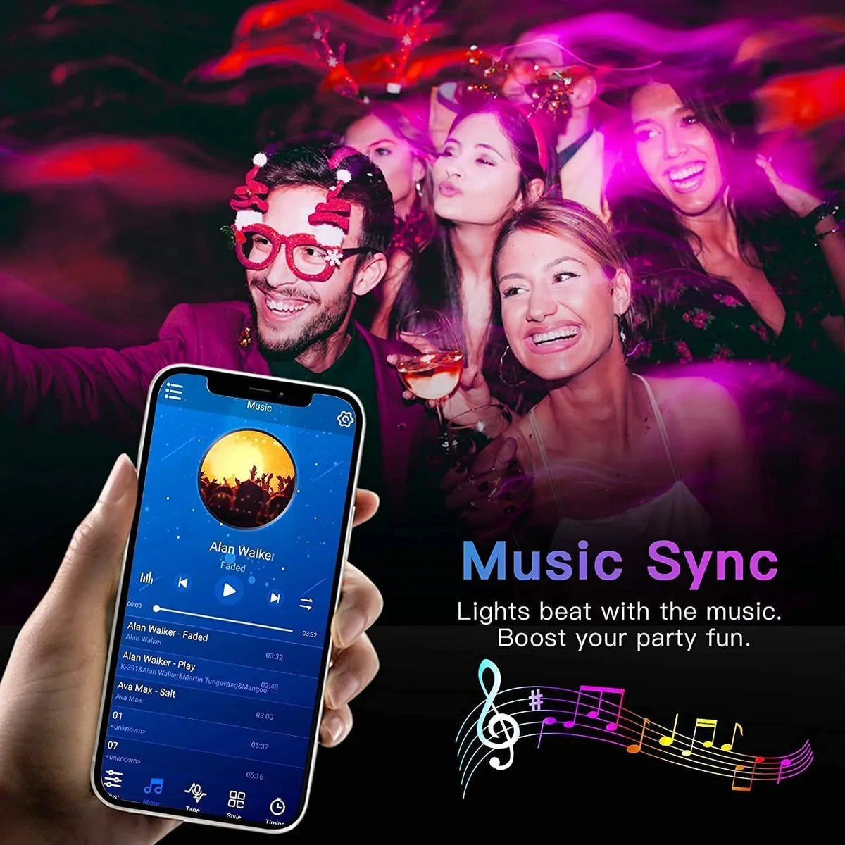 5V LED Strip Lights USB RGB 5050 LED Light Strip Music Sync 