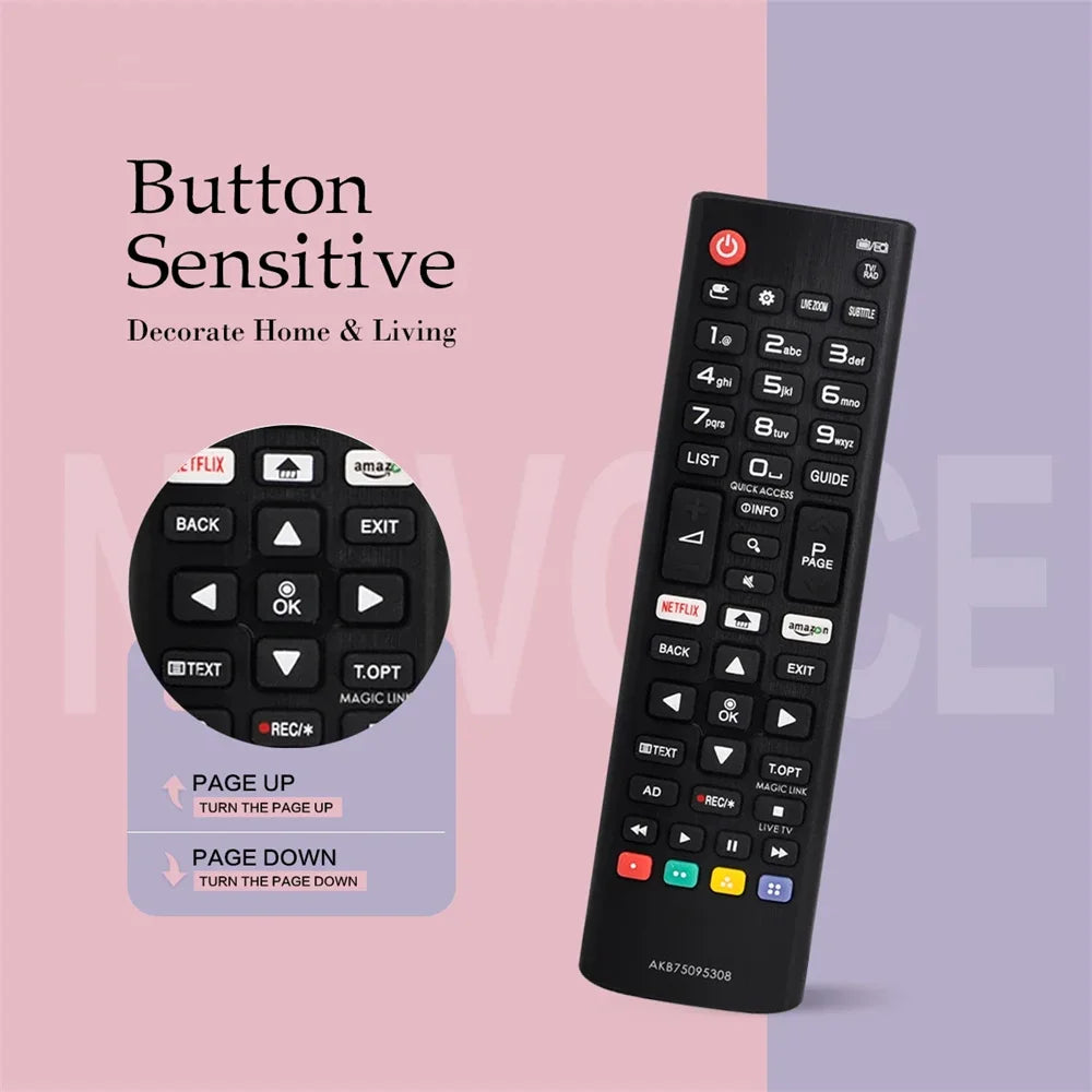 Universal Remote Control Replacement Black D-Pad Learning IR