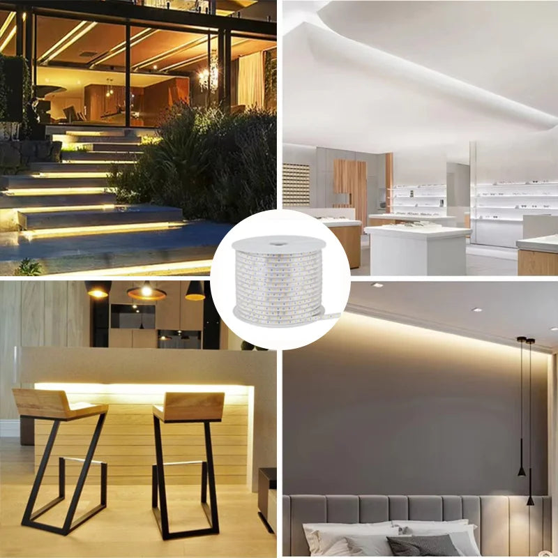 220V Led Strip 1-30m With Eu Plug 2835 Flexible Ribbon Light