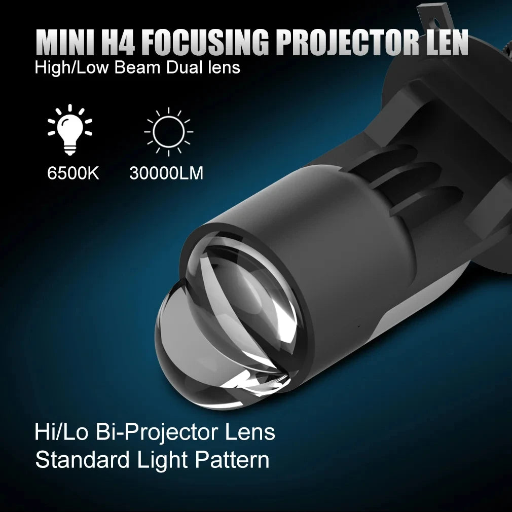 H4 Lens Headlights 160W 90000LM Auto Lamp Mini Lens LED 9003