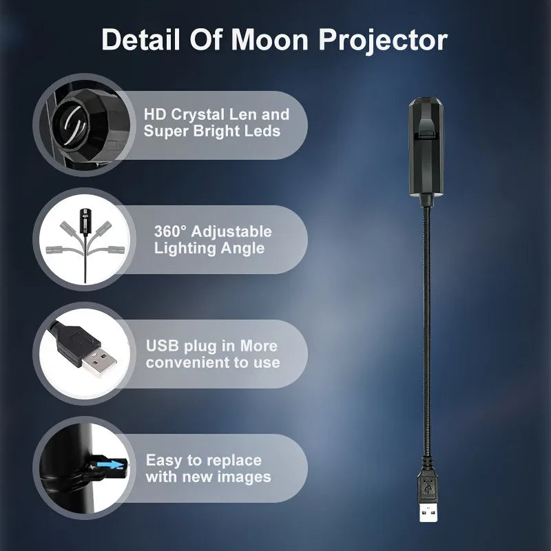 USB Projector Light Halloween Moon Lamp Christmas Holiday Ni