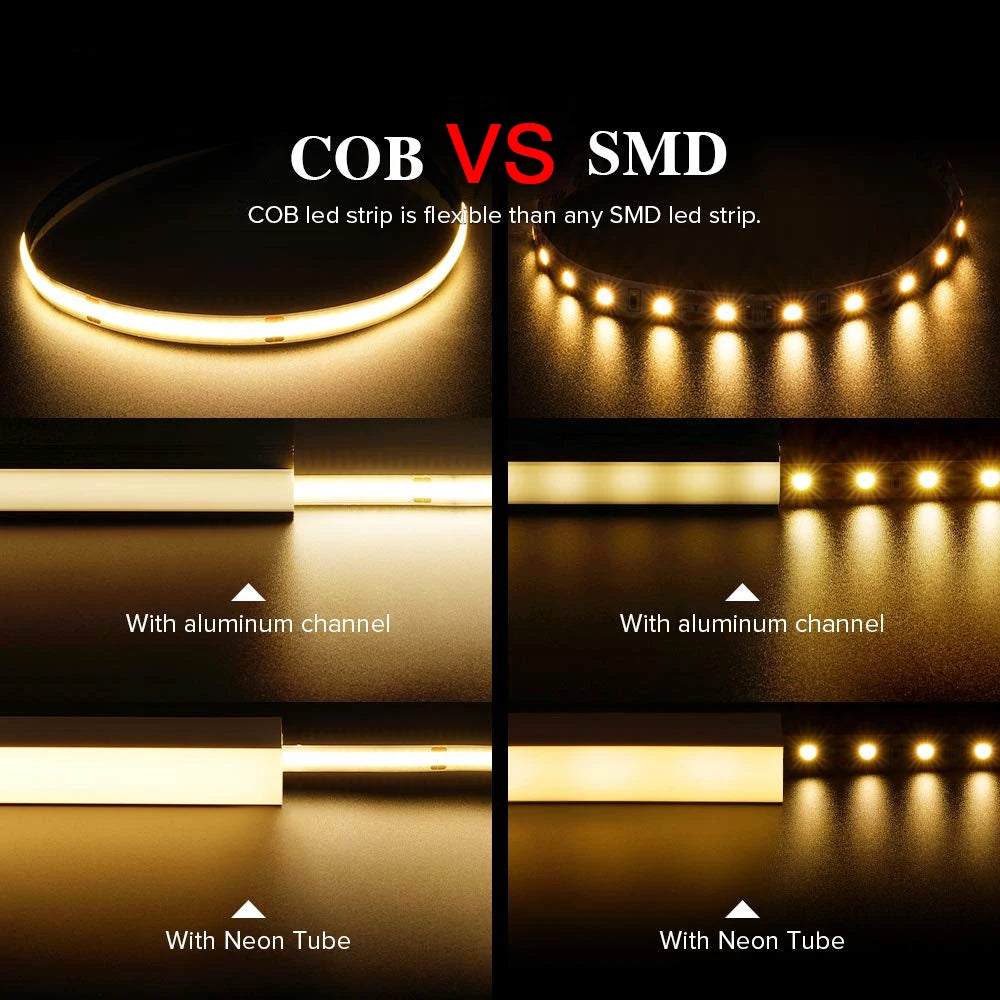 LED Strip Lights USB 5V COB Led Strip with Dimmer for Under 
