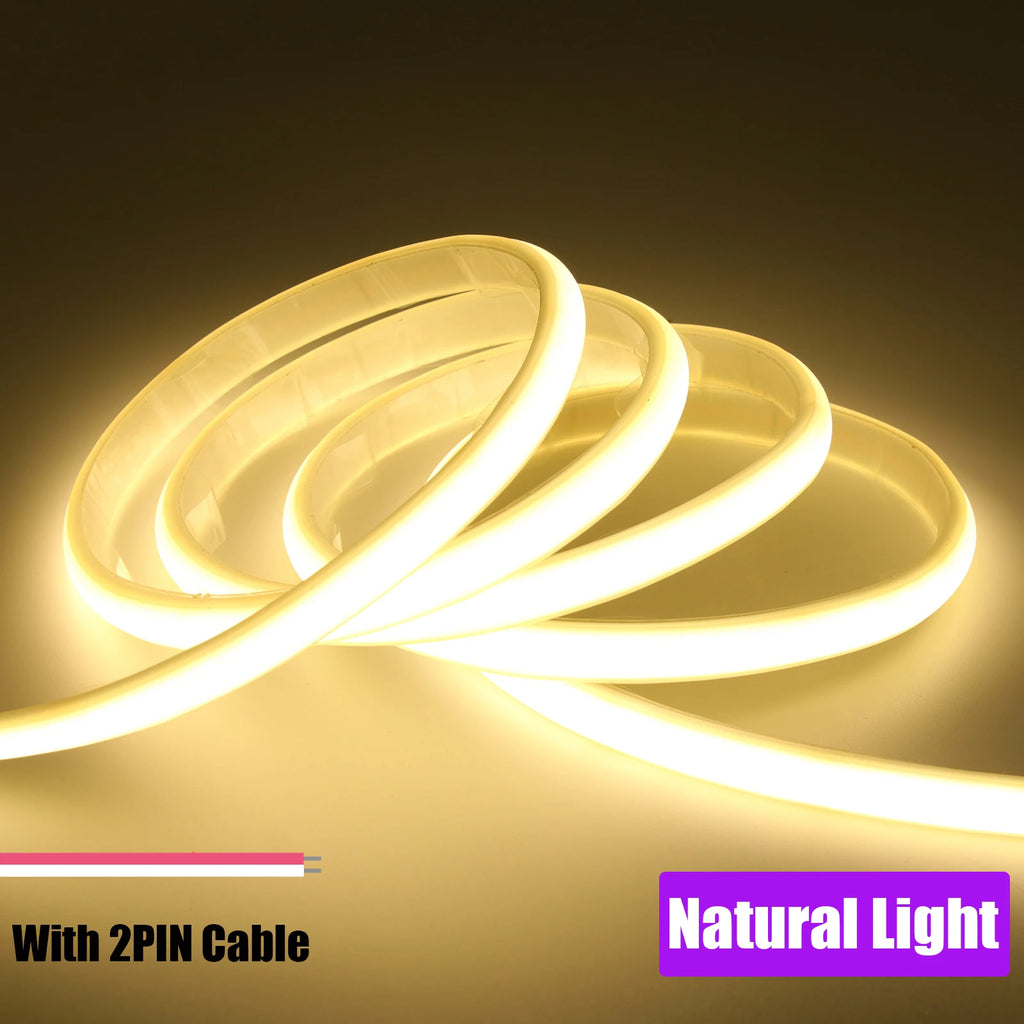 Waterproof Flexible COB Neon Light DC 12V 24V Milky White 3000K 4000K 6000K 0.5M-20M for Home Indoor Outdoor Decoration